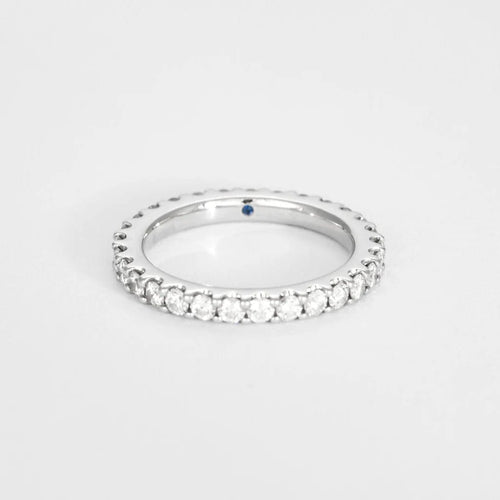 58.5 Alliance rivière en or blanc et diamants 58 Facettes LP1056/12