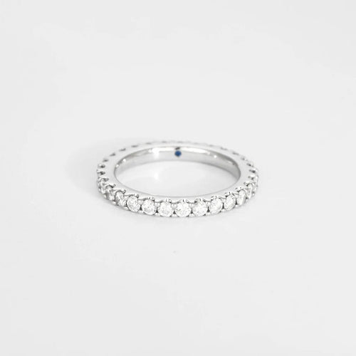 58.5 Alliance rivière en or blanc et diamants 58 Facettes LP1056/12