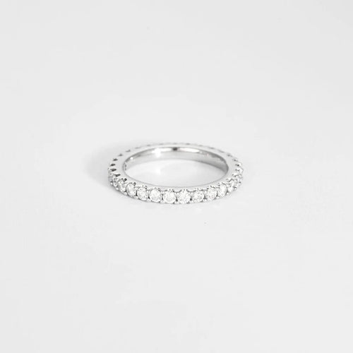 58.5 Alliance rivière en or blanc et diamants 58 Facettes LP1056/12