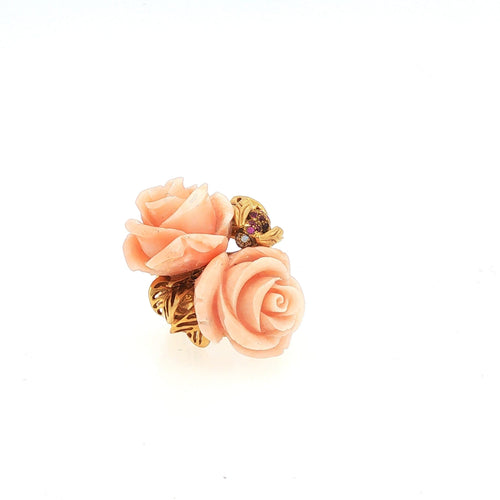 Bague 52 Dior Pré Catelan - Bague en or jaune, corail, saphirs et diamant 58 Facettes 2.17542