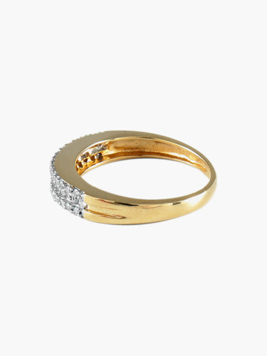 Bague 54 Alliance - Bague en or jaune et diamants 58 Facettes BO/130069