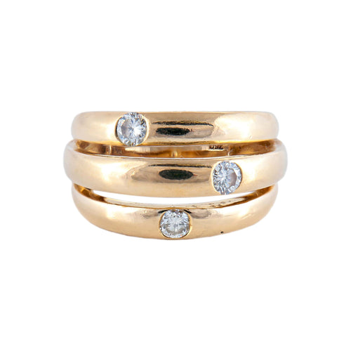 Bague 52 Trois Anneaux - Bague en or jaune et diamants 58 Facettes BO/220022 RIV