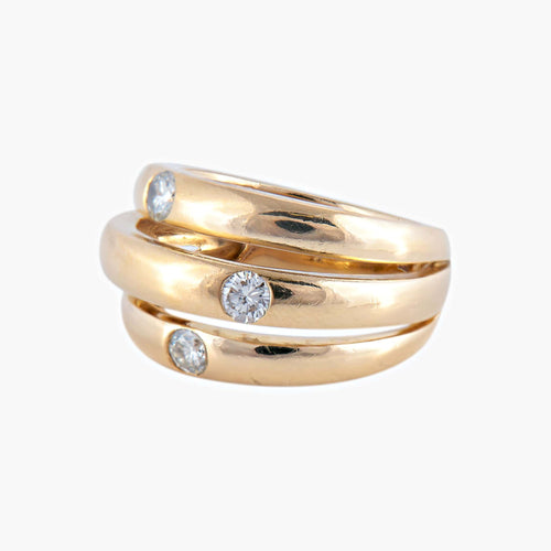 Bague 52 Trois Anneaux - Bague en or jaune et diamants 58 Facettes BO/220022 RIV