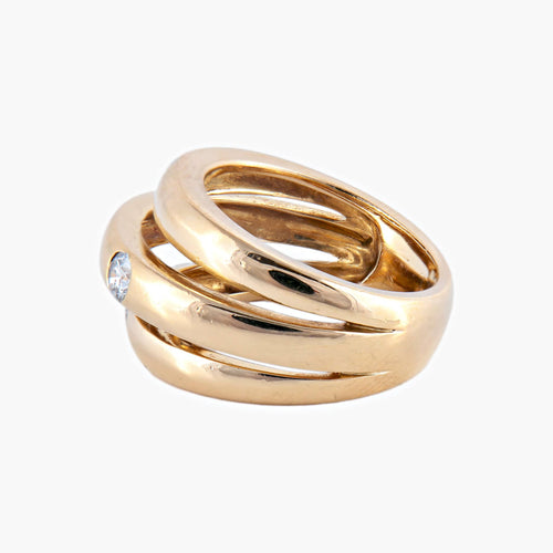 Bague 52 Trois Anneaux - Bague en or jaune et diamants 58 Facettes BO/220022 RIV