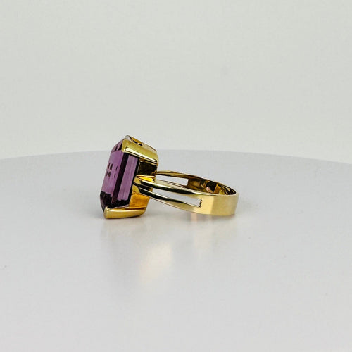 Bague 54 Bague vintage en or jaune 14 ct et améthyste 58 Facettes 2603019