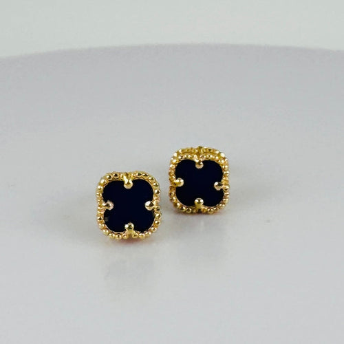 Boucles d'oreilles Boucles d'oreilles trèfles en or jaune et lapis-lazuli 58 Facettes 2602096