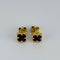 Boucles d'oreilles Boucles d'oreilles trèfles en or jaune et lapis-lazuli 58 Facettes 2602096