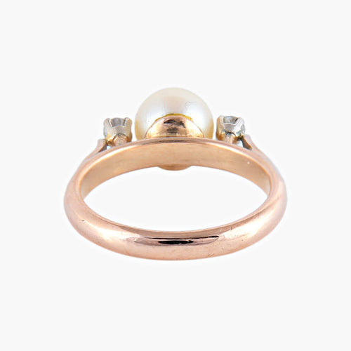 Bague 52 Taylor - Bague en or jaune 18 carats perle et diamants 58 Facettes BO/220041 STA