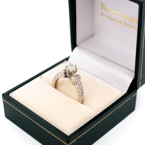 Bague 52.5 Bague solitaire vintage en or blanc 18 carats et diamants 58 Facettes 5499D82A8BC741C38EDD420BCC568F0F