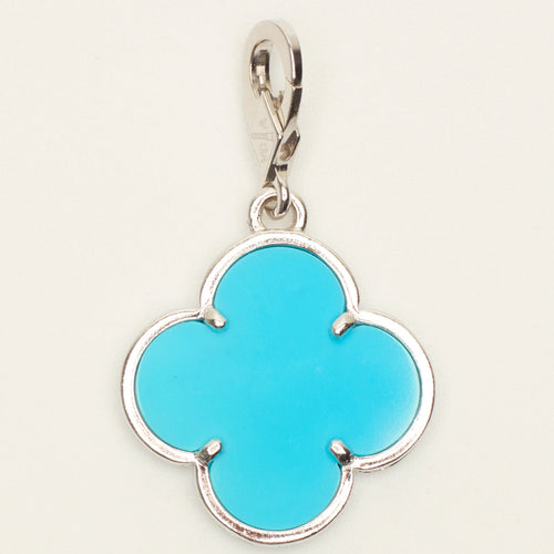 Van Cleef & Arpels Magic Alhambra - Pendentif en or blanc et turquoise 58 Facettes