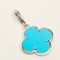 Van Cleef & Arpels Magic Alhambra - Pendentif en or blanc et turquoise 58 Facettes
