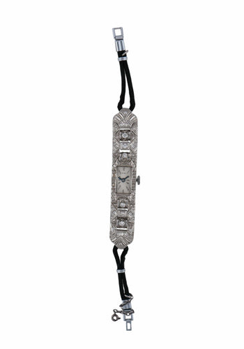 Montre Montre Art Déco en platine et diamants 58 Facettes BO/220101