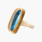 Bague 49 Ellipse - Bague ovale en or jaune et pierre bleue 58 Facettes BO/03-00811