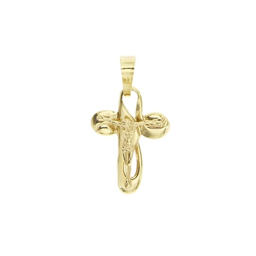 Pendentif croix Christ en or jaune 58 Facettes 40838