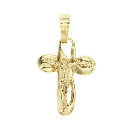 Pendentif croix Christ en or jaune 58 Facettes 40838
