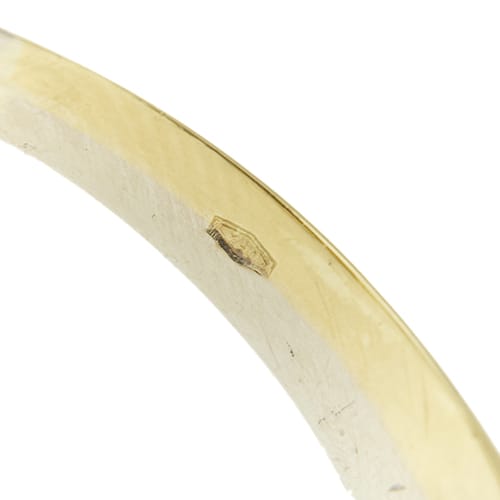 Bague double anneau en or jaune, or blanc et diamants 58 Facettes 39837
