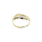 Bague double anneau en or jaune, or blanc et diamants 58 Facettes 39837