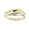 Bague double anneau en or jaune, or blanc et diamants 58 Facettes 39837