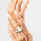 Bague 52 David Webb - Bague pavée en or jaune, diamants et émail 58 Facettes