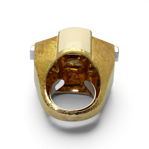 Bague 52 David Webb - Bague pavée en or jaune, diamants et émail 58 Facettes
