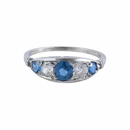 Bague 47.5 Songe - Bague Art déco en or blanc saphirs et diamants 58 Facettes BO/220030 RIV