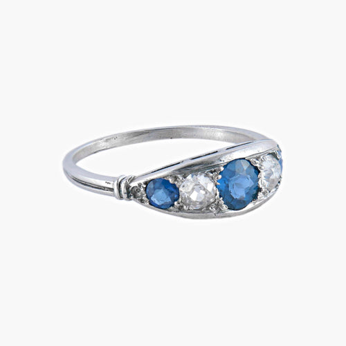 Bague 47.5 Songe - Bague Art déco en or blanc saphirs et diamants 58 Facettes BO/220030 RIV