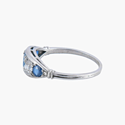 Bague 47.5 Songe - Bague Art déco en or blanc saphirs et diamants 58 Facettes BO/220030 RIV