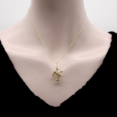 Pendentif Pendentif Atomium vintage en or jaune 14K 58 Facettes A2008M