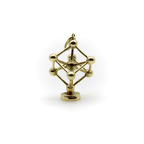 Pendentif Pendentif Atomium vintage en or jaune 14K 58 Facettes A2008M