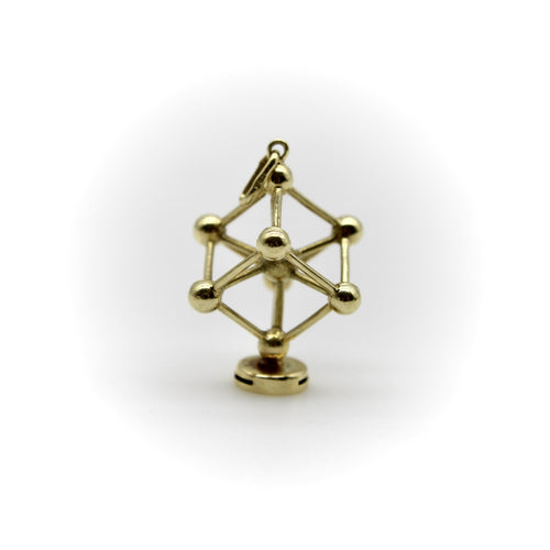 Pendentif Pendentif Atomium vintage en or jaune 14K 58 Facettes A2008M