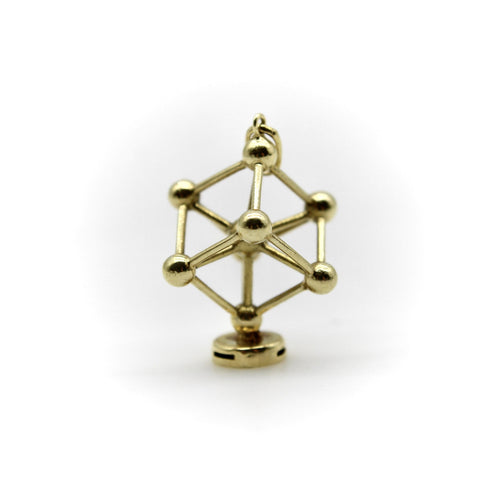Pendentif Pendentif Atomium vintage en or jaune 14K 58 Facettes A2008M