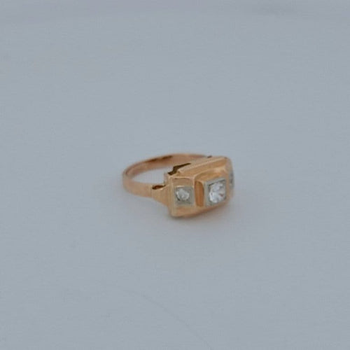Bague 52 Tank - Bague en or rose et zircons 58 Facettes 2752734