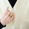 Bague 57 Bague jonc en or jaune 18 carats et pierres de couleur 58 Facettes BO/240024//