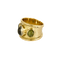 Bague 57 Bague jonc en or jaune 18 carats et pierres de couleur 58 Facettes BO/240024//