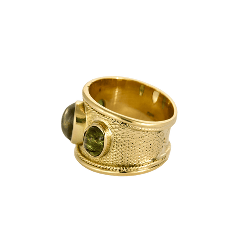 Bague 57 Bague jonc en or jaune 18 carats et pierres de couleur 58 Facettes BO/240024//
