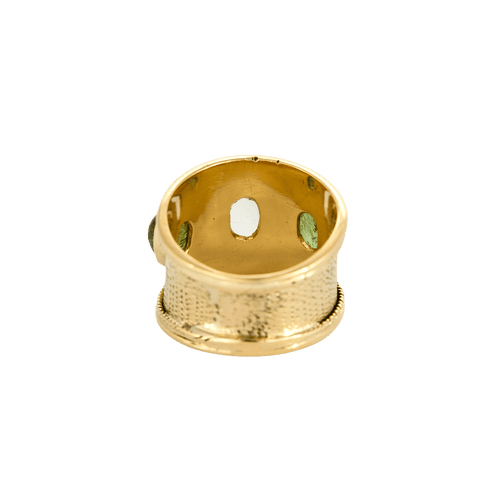Bague 57 Bague jonc en or jaune 18 carats et pierres de couleur 58 Facettes BO/240024//