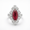 Bague-pendentif en or 18 carats, diamants et rubis 58 Facettes trs