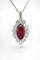 Bague-pendentif en or 18 carats, diamants et rubis 58 Facettes trs
