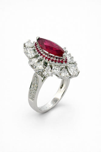 Bague-pendentif en or 18 carats, diamants et rubis 58 Facettes trs