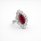 Bague 55 Bague-pendentif en or 18 carats, diamants et rubis 58 Facettes trs