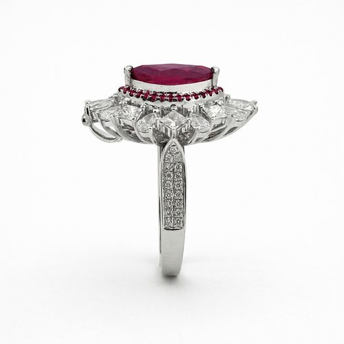 Bague-pendentif en or 18 carats, diamants et rubis 58 Facettes trs