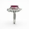 Bague-pendentif en or 18 carats, diamants et rubis 58 Facettes trs