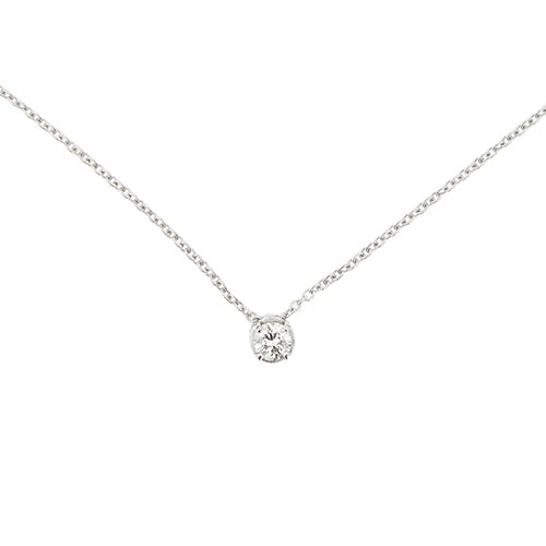 Collier point lumière en or blanc et diamant 0,18 ct 58 Facettes 39236