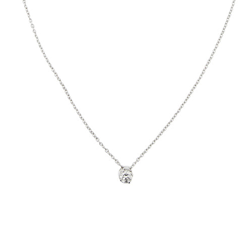 Collier point lumière en or blanc et diamant 0,18 ct 58 Facettes 39236