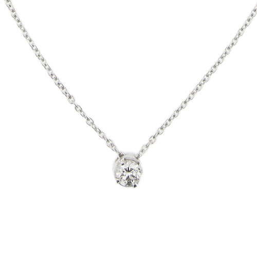 Collier point lumière en or blanc et diamant 0,18 ct 58 Facettes 39236
