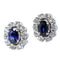 Boucles d'oreilles Boucles d’oreilles en or blanc 18k, saphirs et diamants 58 Facettes 60DECE08030D43909A592D01E333D86D