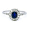 Bague 54 Bague halo en platine, saphir et diamants 58 Facettes 6ED0D62560E04110A6BCE45954990B8A