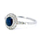 Bague 54 Bague halo en platine, saphir et diamants 58 Facettes 6ED0D62560E04110A6BCE45954990B8A