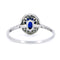 Bague 54 Bague halo en platine, saphir et diamants 58 Facettes 6ED0D62560E04110A6BCE45954990B8A