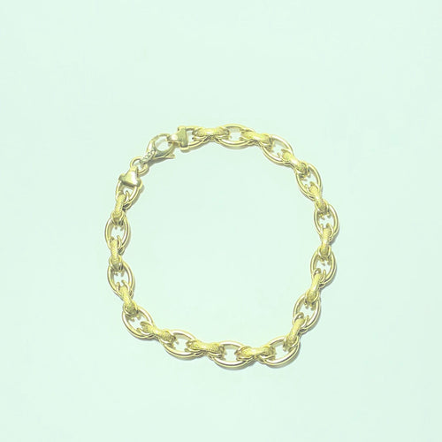 Bracelet maille alternée en or jaune 18 carats 58 Facettes 260065
